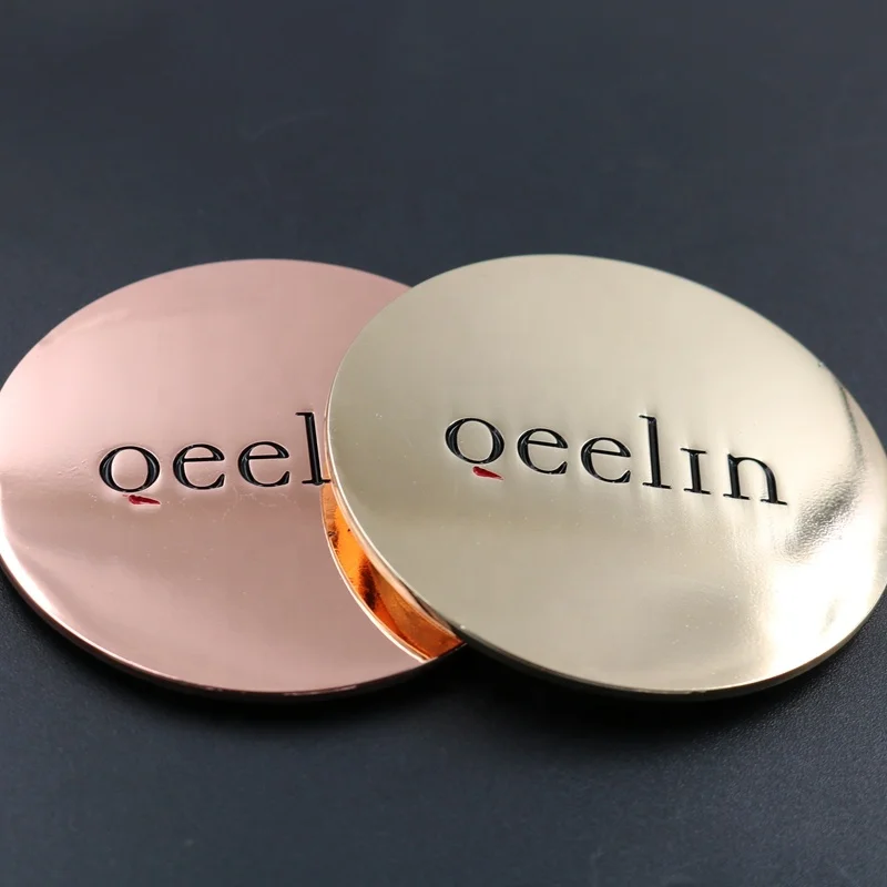 
Manufacturer custom logo zinc alloy shiny rose gold candle jar metal glass lid 