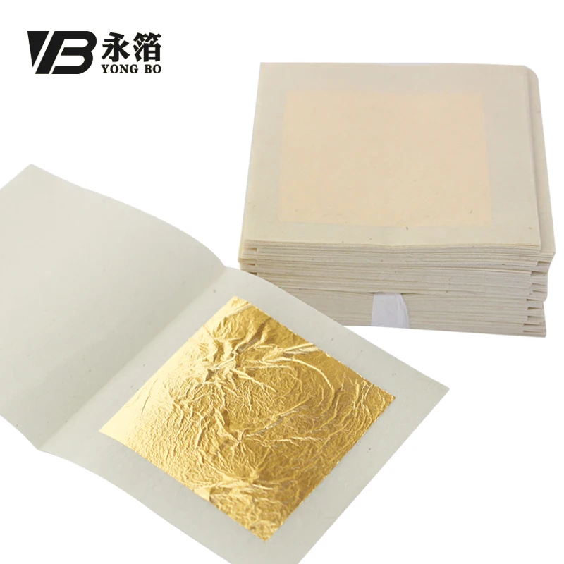 
bano de oro Amazon top sells 99% Gold Delicate and Glossy for Skin Care 4.33 X 4.33 cm Edible 24 K Gold Foil Leaf 