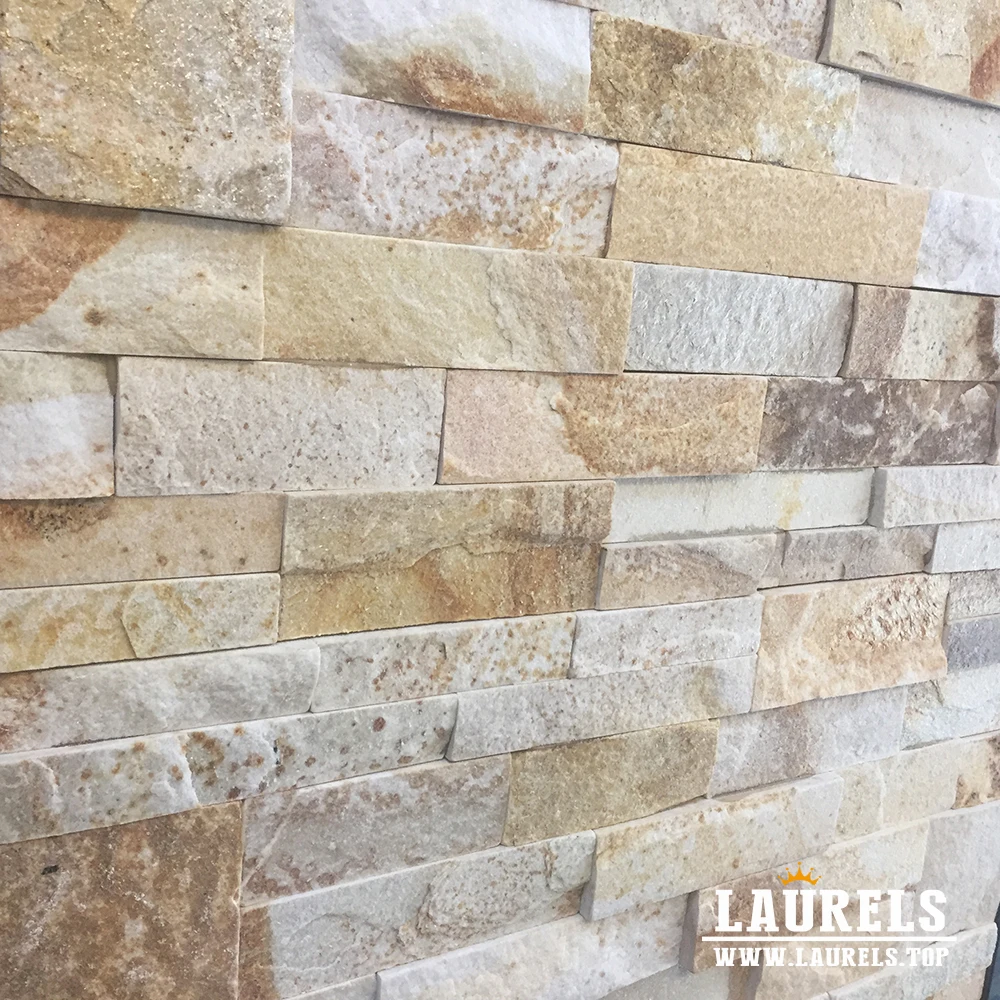 
Wholesale Price Yellow Marble Natural Cultural Stone Wall For Hotel Wall 