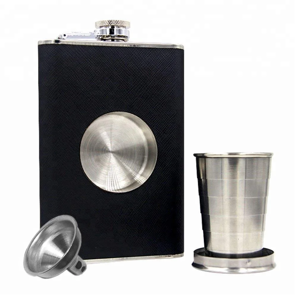 Premium Stainless Steel Telescopic Safe Outdoor Travel Camping Shot Glass Wine Glass Tumbler for Hip Flask