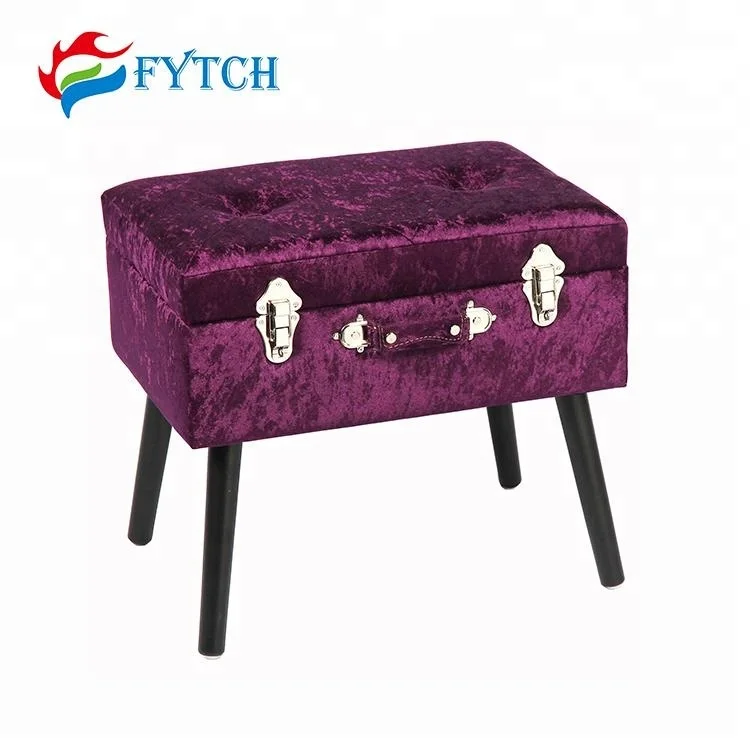 Hot- selling economic furniture blue sapphire ottoman storage stool