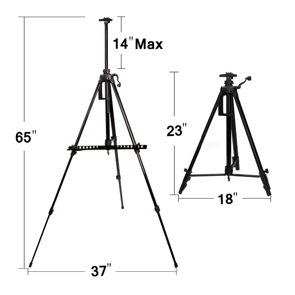 
Aluminum Alloy Adjustable Metal Easel Drawing Set Stand Hand Telescopic Sketch Painting Easel For Artist Painting 