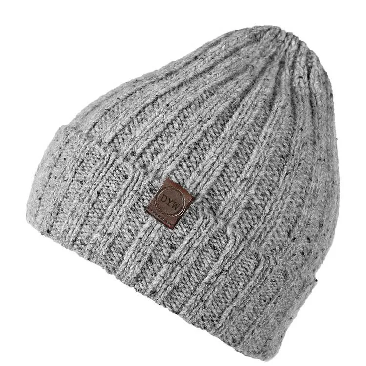 Many colors rib knit custom beanie with woven label