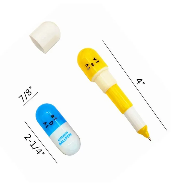 Mini Cute Animal Sports Vitamin Pill Ballpoint Pen OEM Promo Custom Logo 1.0mm/0.7mm Writing Width Multi-Functional Cartoon Gift