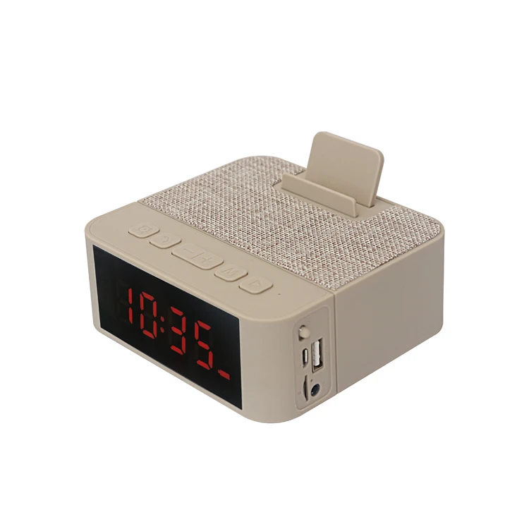 Best Selling AM FM Radio Clock 3d Mini BT Led Wireless Portable Stereo Surround Sound 1200mah Bt Speaker
