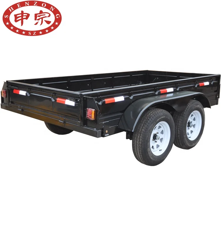 Hot Dip 4 Wheel Small Farm Galvanized Farm Tractor Trailer Dump Truck Trailer Semi-trailer Steel Ce