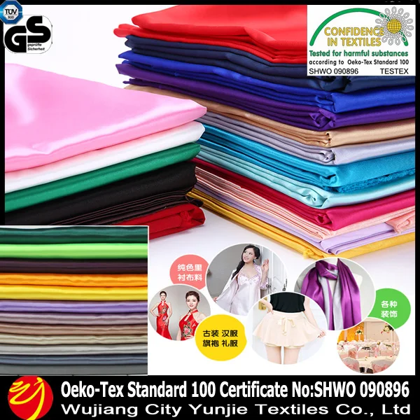 Cheap 100% Polyester Stretch Satin Fabric