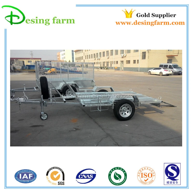 Quality galvanized motorcycle motorbike cargo travel trailer for sale