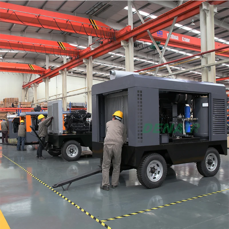 Portable Screw denair 400 cfm Air Compressor with Engine