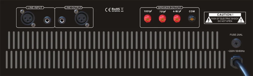 RH-AUDIO Hot Sale Power Audio Amplifier with 70V/100V Transformer for BGM