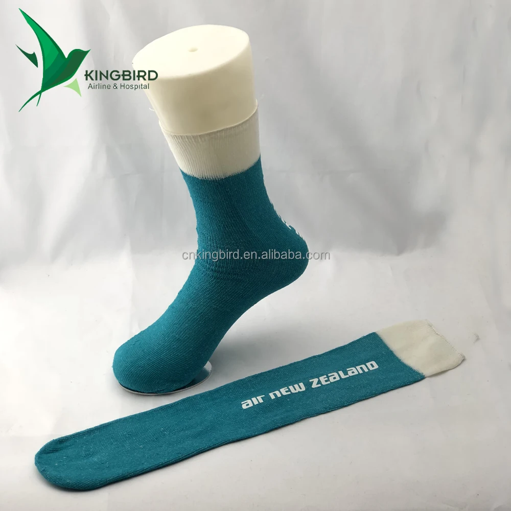 knitted Casual Airline Disposable Tube 100 % Polyester Socks
