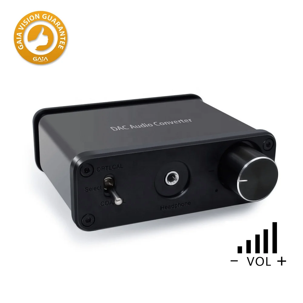 DAC Optical Coaxial Digital to Analog Audio converter with headphone amplifier