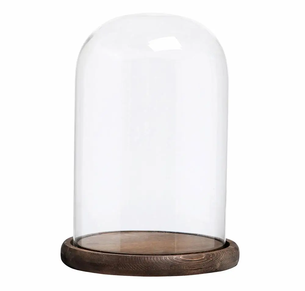 Factory Direct Sales Glass Doll Display Dome with MDF Base - D12cm * H 20cm
