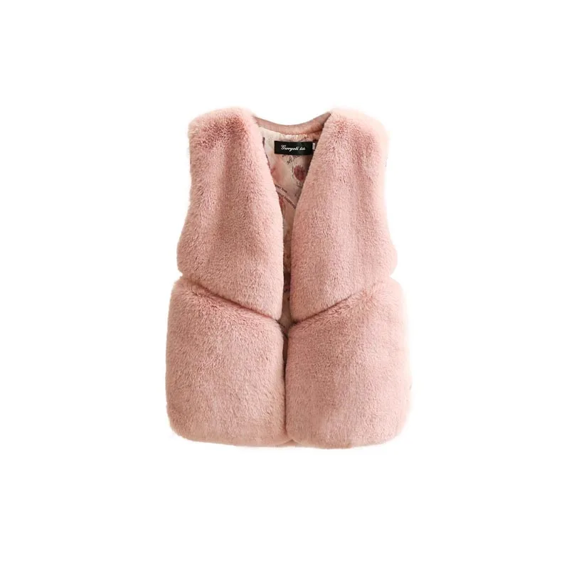 
Girls Boys Faux Fur Vest Sleeveless Outwear Coat For Toddlers Children Kids 