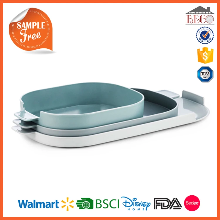 Wholesale SPA Black Melamine Hotel Amenity Tray with Custom design