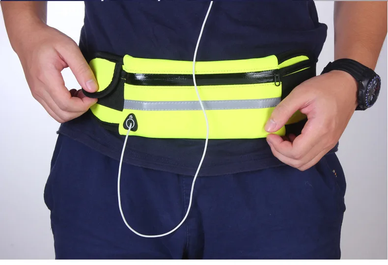 Регулируемая эластичная Неопреновая водонепроницаемая цветная поясная сумка для фитнеса ремень для бега Спортивная поясная сумка