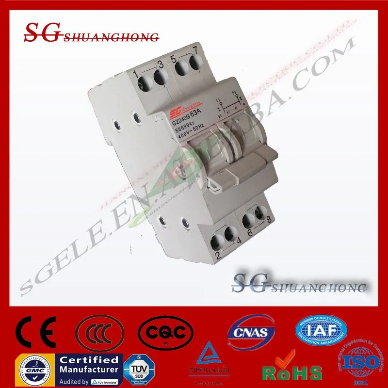63A 3pole din rail Mounting modular changeover switch Isolating switch