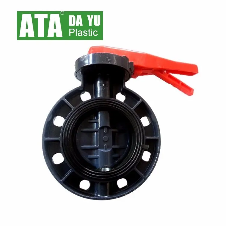 JIS 12 holes handle lever 8 inch 200mm UPVC wafer butterfly valve flange end