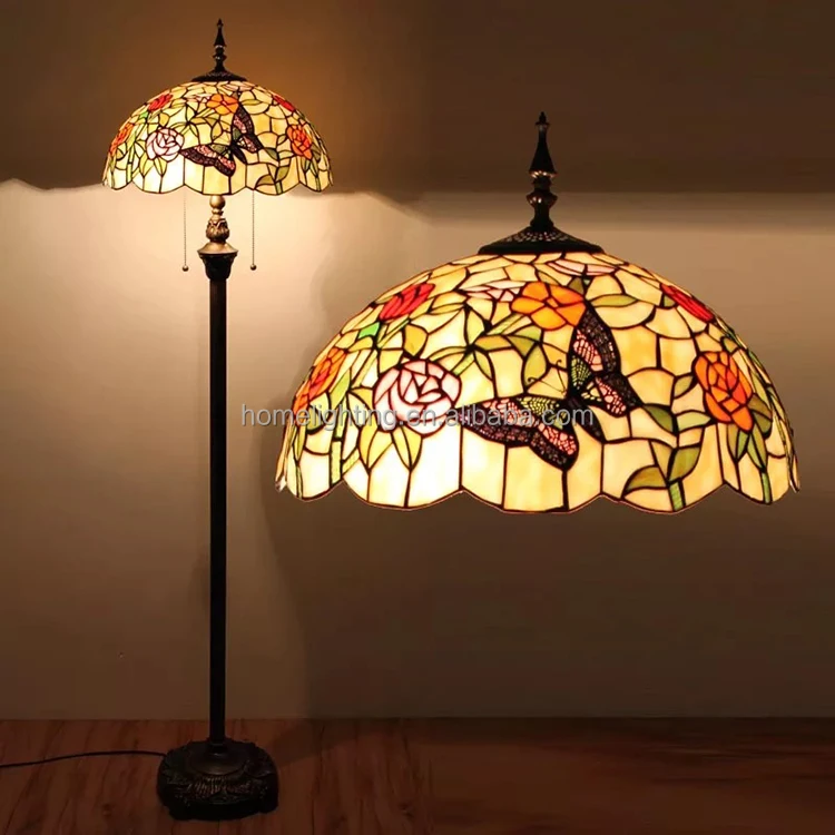 TFF-1664 antique vintage lamps home decorative handcraft stained glass tiffany rustic standing lamp