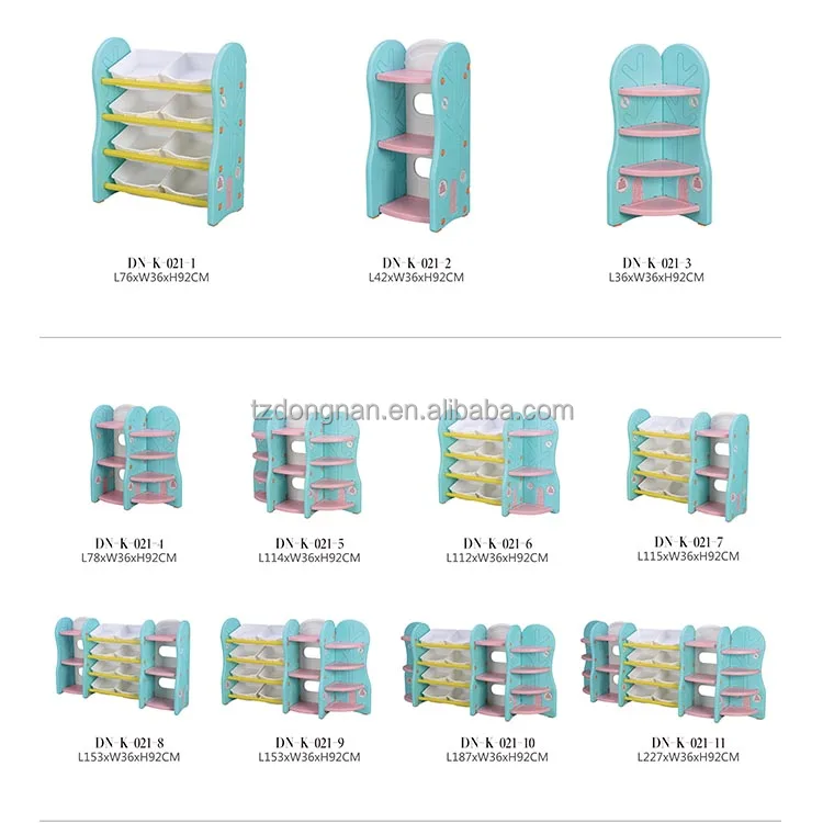 Customized  Plastic  Kids Bookshelf for kindergarten Detachable Movable