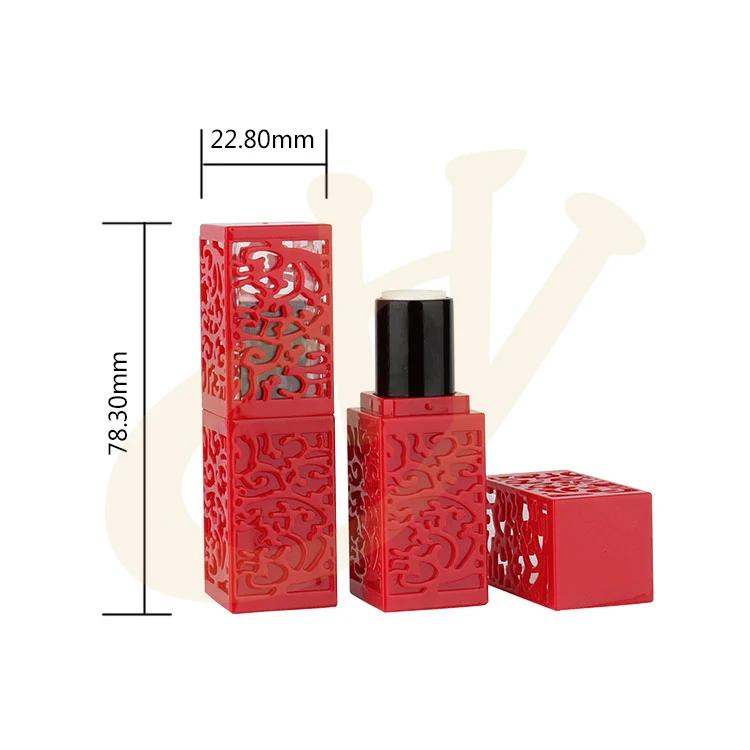 
Private Label long lasting hollow carving retro lipstick tube custom empty packaging lipstick tube 