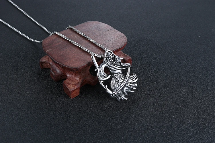 Новые Мужские Череп Мрачный Жнец анархии из нержавеющей стали Байкер кулон ювелирные изделия в стиле панк, в наличии