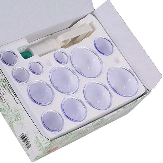 
OCELL Chinese traditional medicine Glass Cupping Set therapy Vacuum cupping cans Massage for body health cupping 12pcs set 