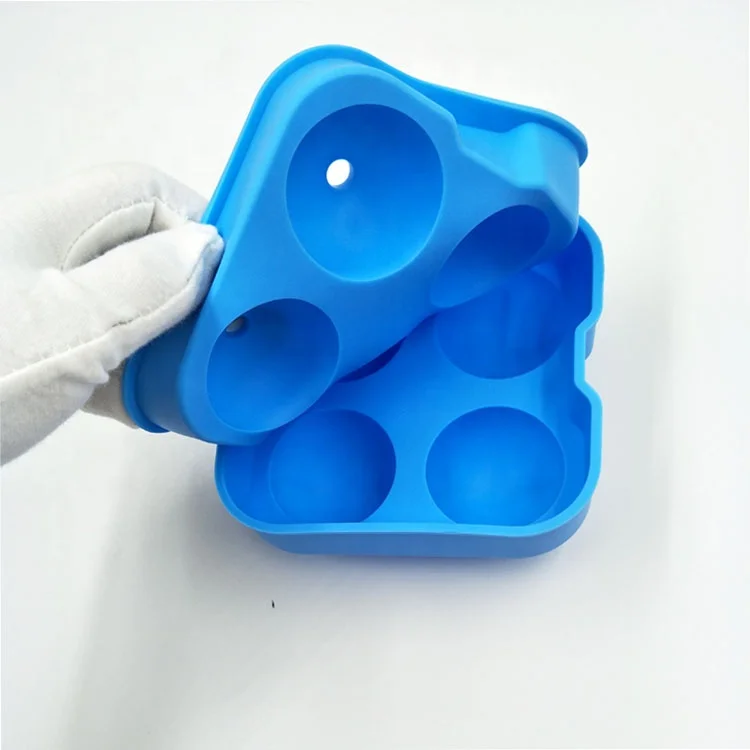 Изготовленный на заказ логотип силиконовая форма для льда «блок формы большие круглые 4 полости силиконовая форма для льда
