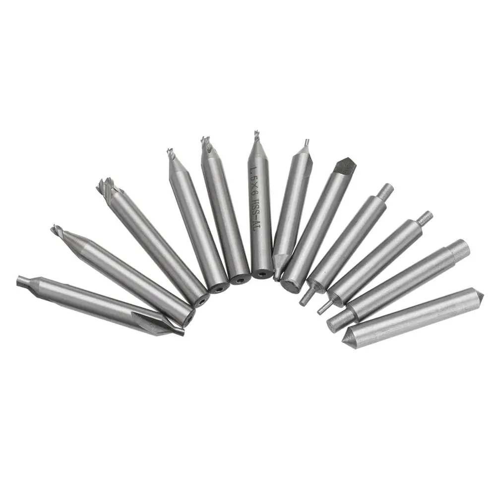 12 pcs Drill Bits Set For DEFU 339C 368A Vertical Car Key Duplicate Machine Cutter