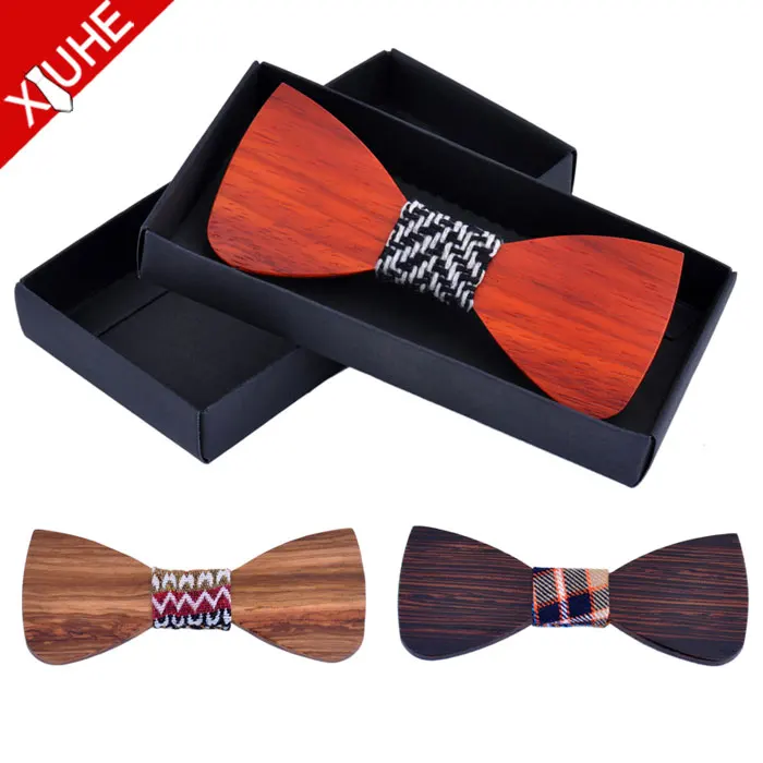 Custom mens handmade bow tie wedding wooden bowtie