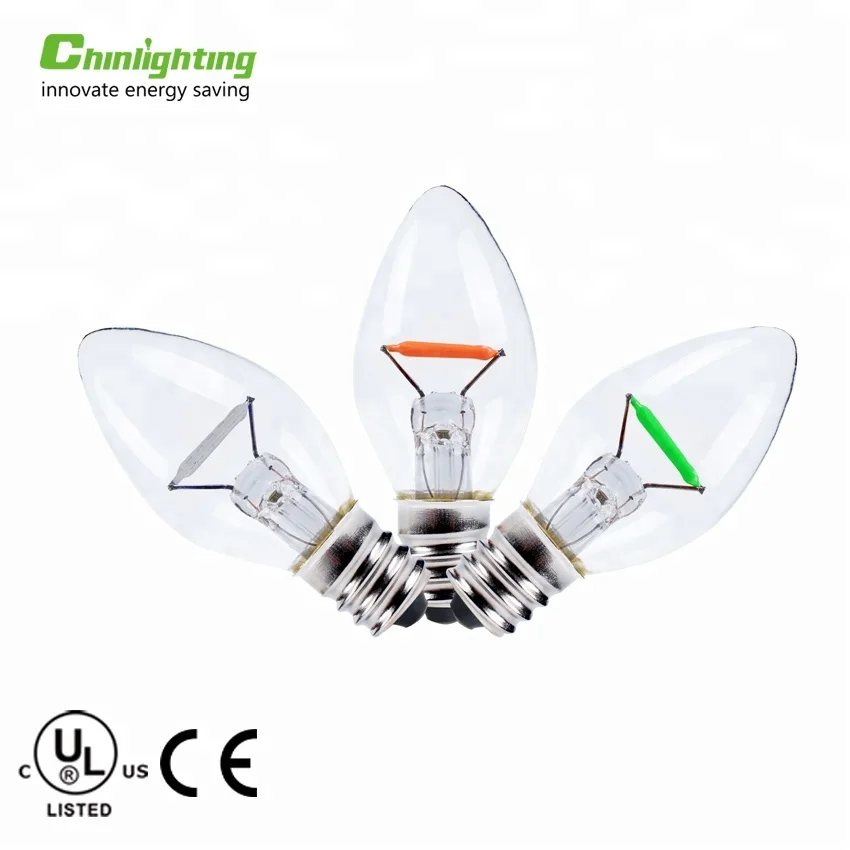  Chinlighting 110V 0 5 W E12 Базовая цветная энергосберегающая лампа накаливания замена мини C7