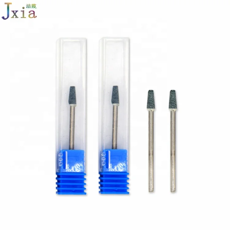 Professional Round Cones Cutter Grinding Head Nail Manicure Electric Machine Drill Bits with Wheel Metal Shank