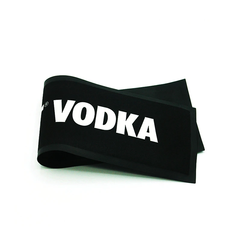 Factory Custom  Logo 420g Eco-Friendly PVC Beer Mat Non-Slip Rubber Bar Mat Absorbent Feature Christmas Party Silicone Bar Mat
