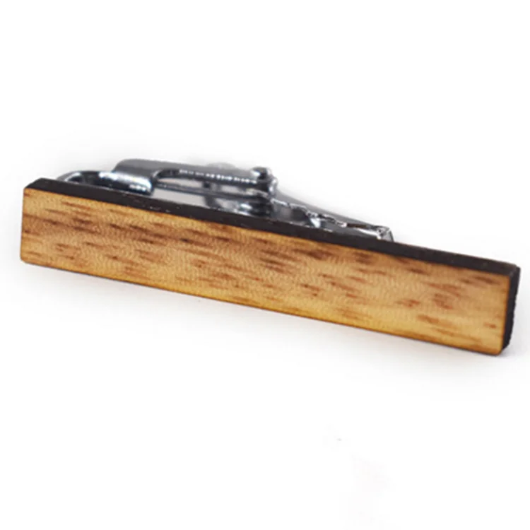 wooden cufflinks tie clip set with custom logo