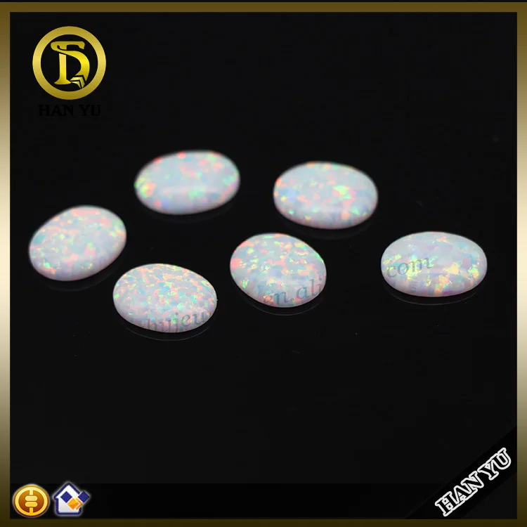Synthetic #OP17 white cabochon oval shape 8*10mm cabochon opal stone price