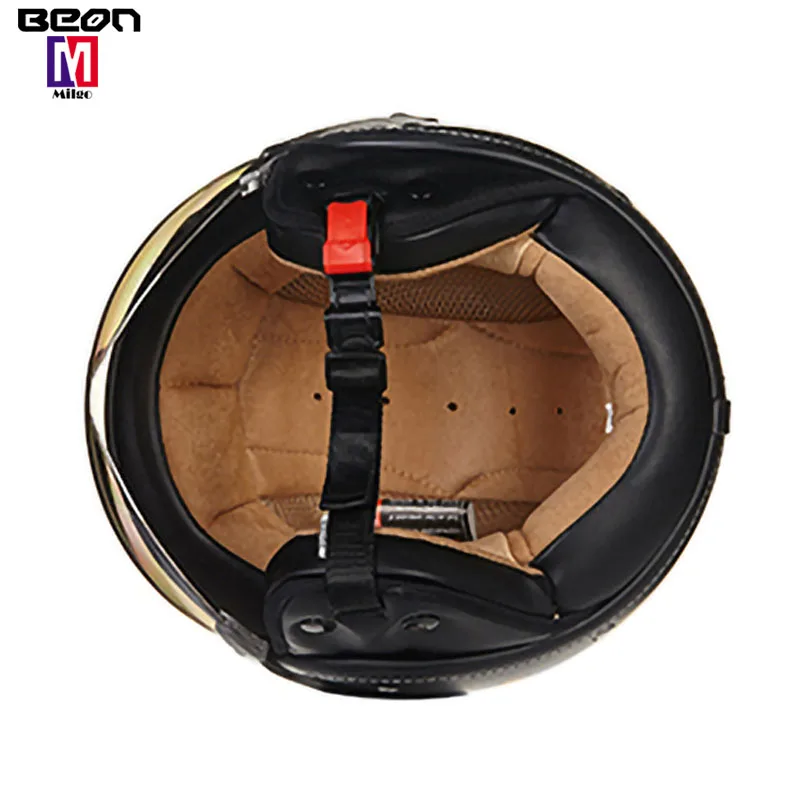 BEON White Cartoon Scooter Motorcycle Half Face Vintage Helmet Moto Casque Casco motocicleta Capacete Vespa Helmets Light Weigh