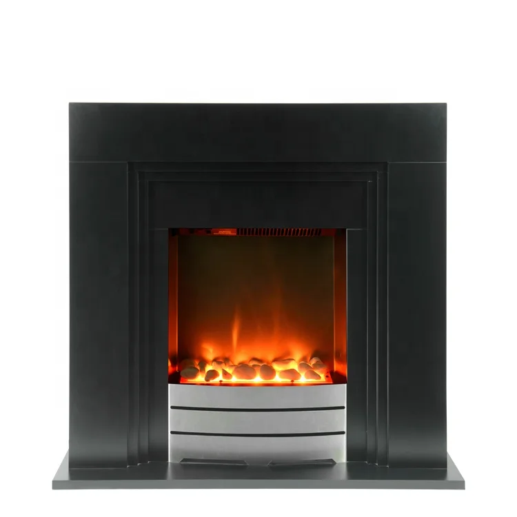 Simple style safe heater wood freestanding electric fireplace with mantel