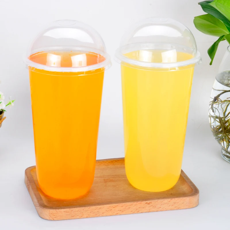 Пользовательский логотип 95 мм 700 мл U-образная полипропиленовая пластиковая чашка для фруктового сока одноразовая пластиковая чашка