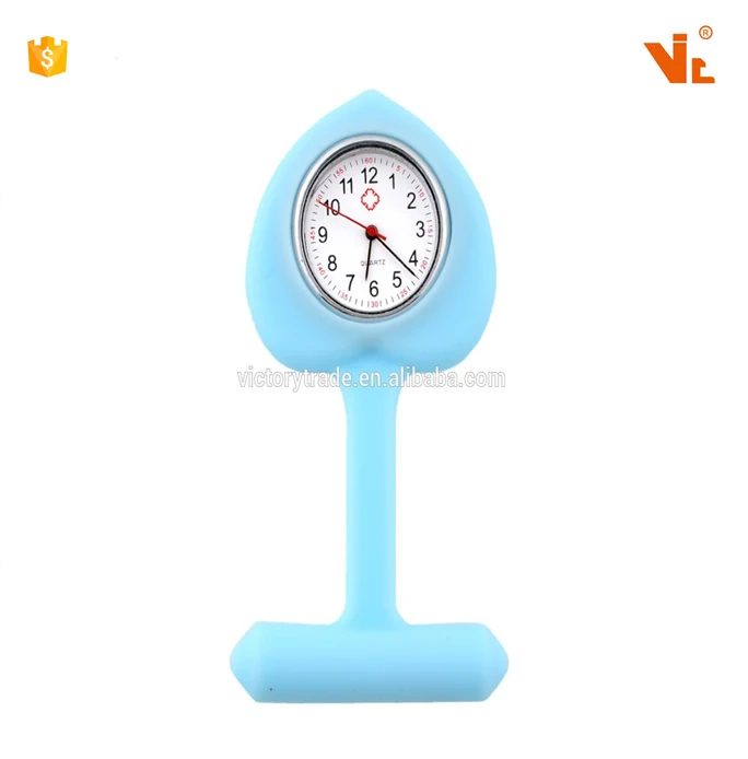 V-NW03 Promotion Love Heart Shape Silicone Cover Quartz Nurse Fob Watch