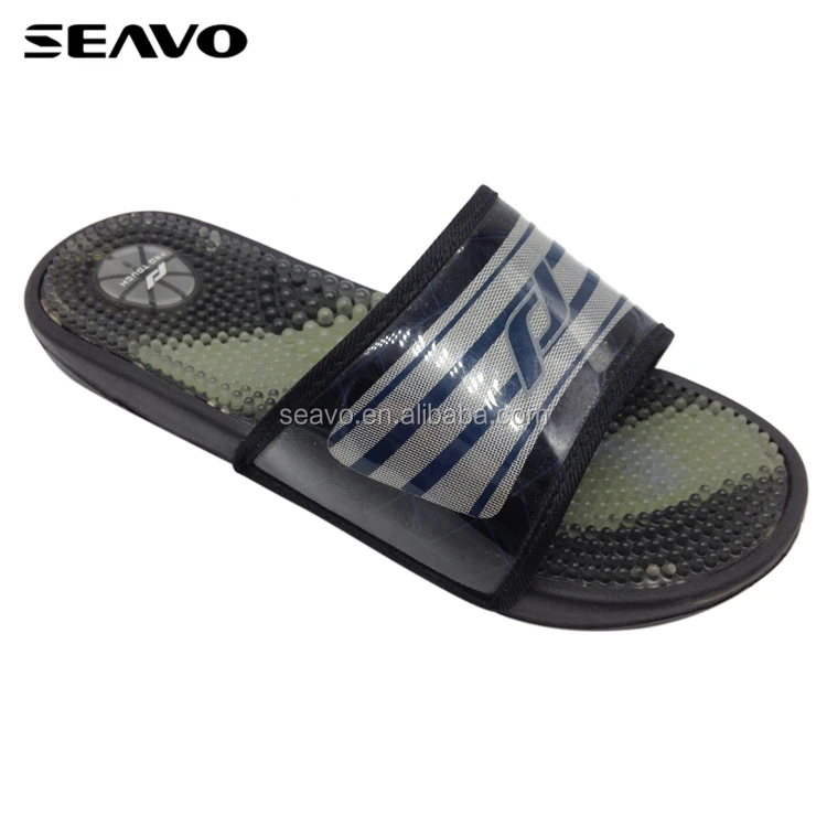 
SEAVO cosy japan pvc insole style health requisite black men foot massage slipper 