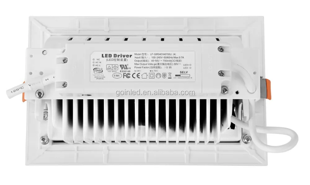 DALI 40W rectangular recessed led downlight 40W SAMSUNG 5630SMD adjustable shop lighter 40W projector led with lifud driver