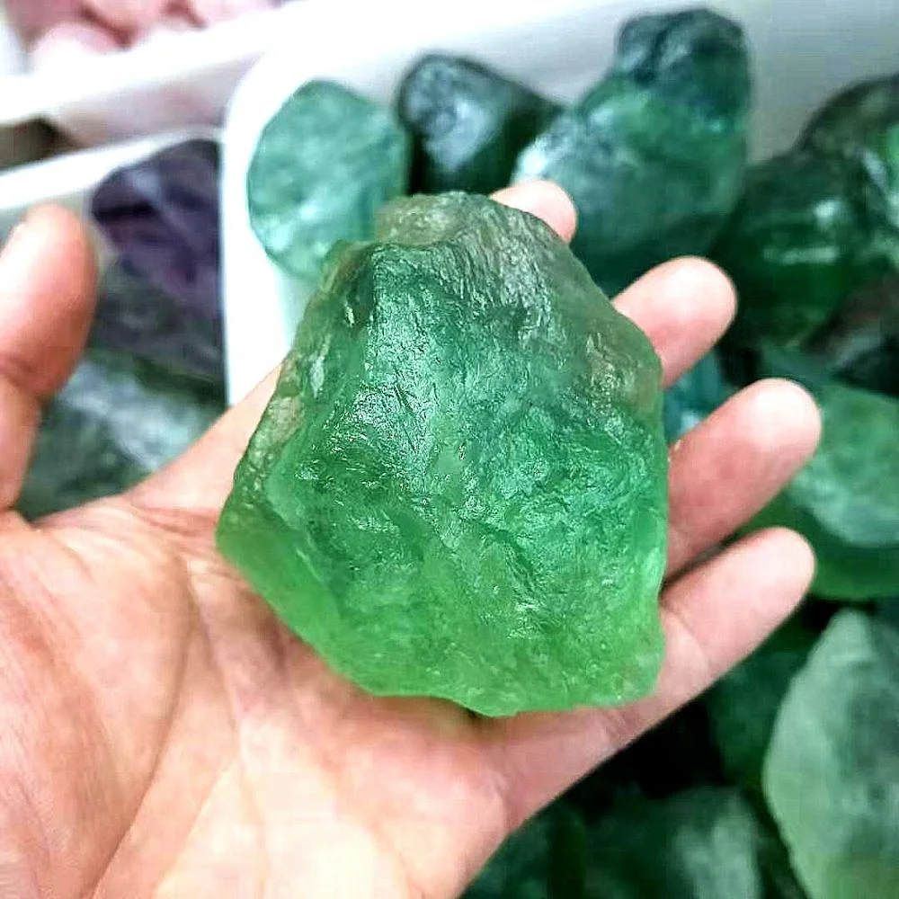 natural rough green quartz crystal stones raw fluorite stone