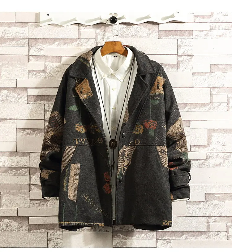 Regular men Vintage rose fashion  jacket/suit