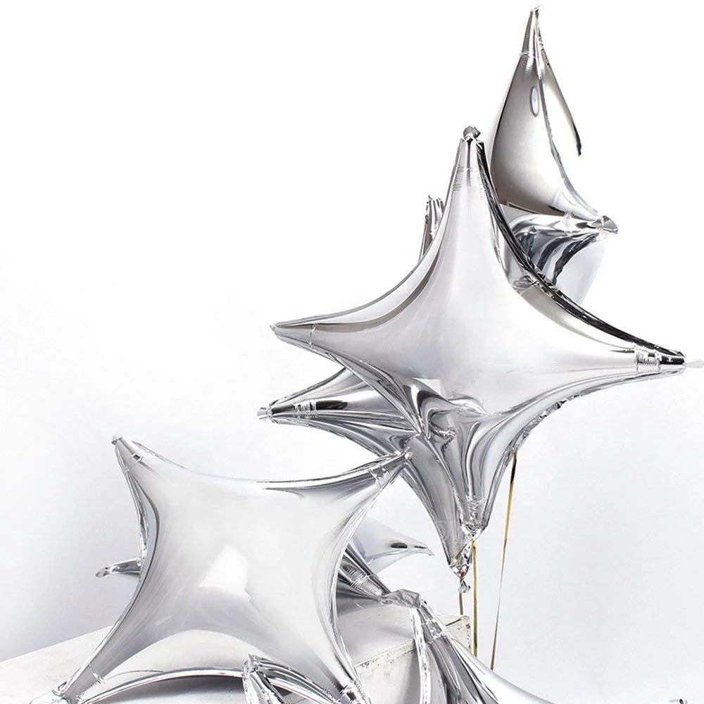 TF Star Shape Foil Mylar Balloon Quadrangle Four Angle Star Balloons For Birthday Party Wedding Decoration Balloons  10, 26 inch