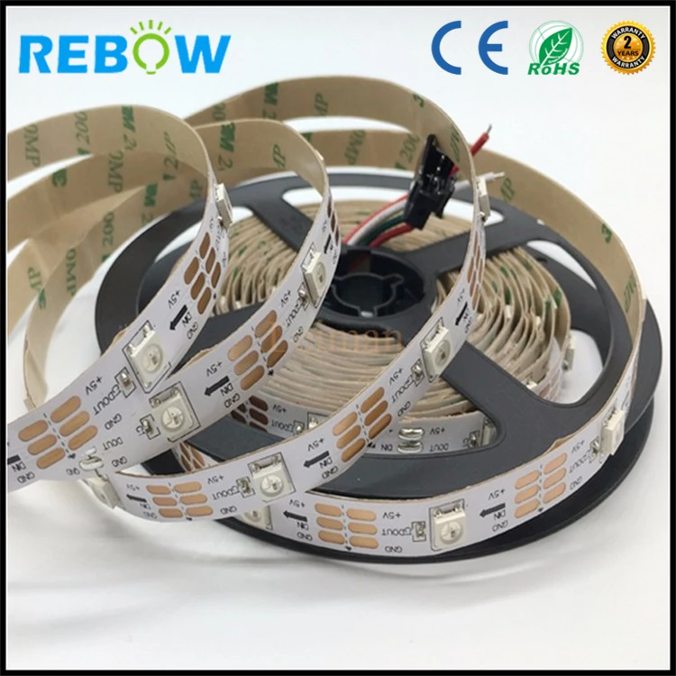  Rebow Прямая поставка 5 в 12 В 24 RGB Rgbw Sk6812 ws2812b WS2811 цифровая адресная rgb светодиодная