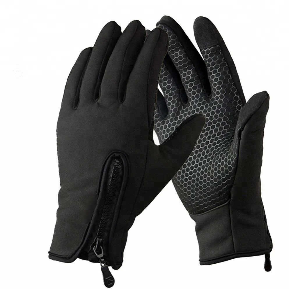 
OEM Five Fingers Silicone Print Palm Winter Bicycle Gloves 