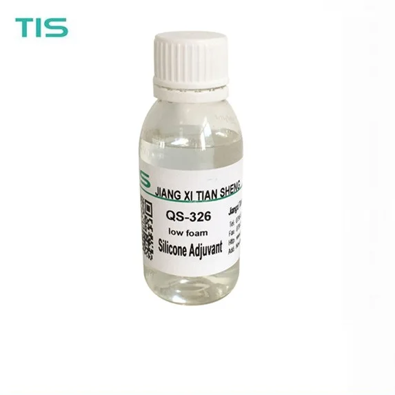 QS-326 silicone adjuvant  contains antifoam (CAS NO. 27306-78-1, but with low foam)