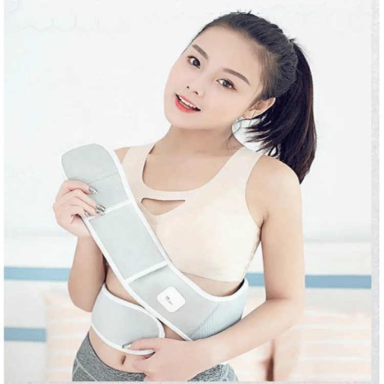 Grey easy wearing comfortable heated abdominal belt for menstrual pain