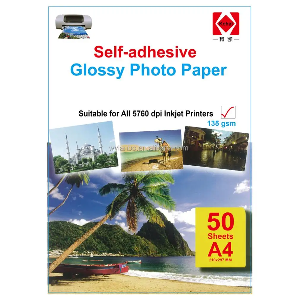 135g Self-adhesive glossy photo paper A4 * 20 sheets/50 sheets