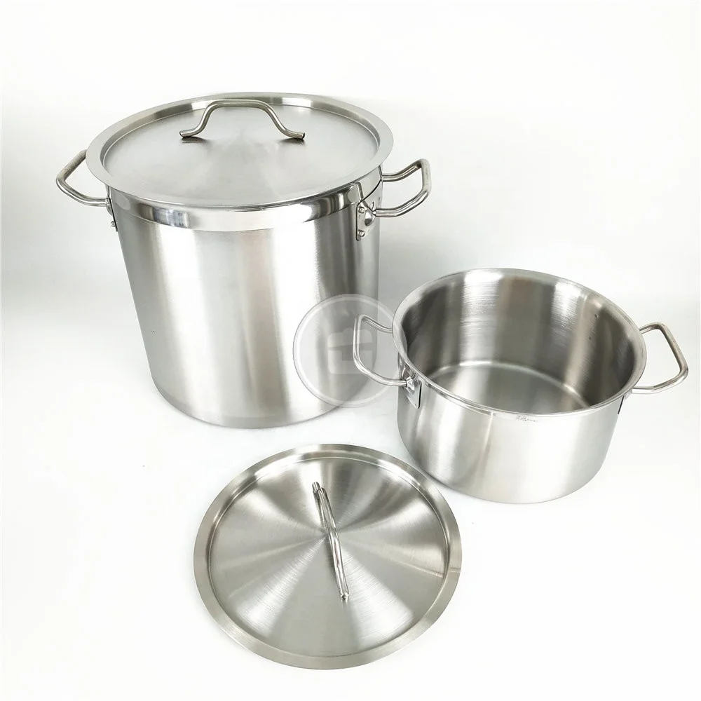 Large hotel restaurant cookware 30 liter 3 layers composite bottom stainless steel heavy duty soup bucket / stock pot
